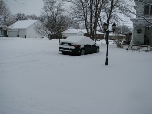 car covered in snow