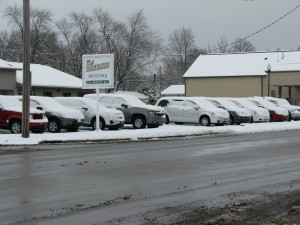 Snow covered lot